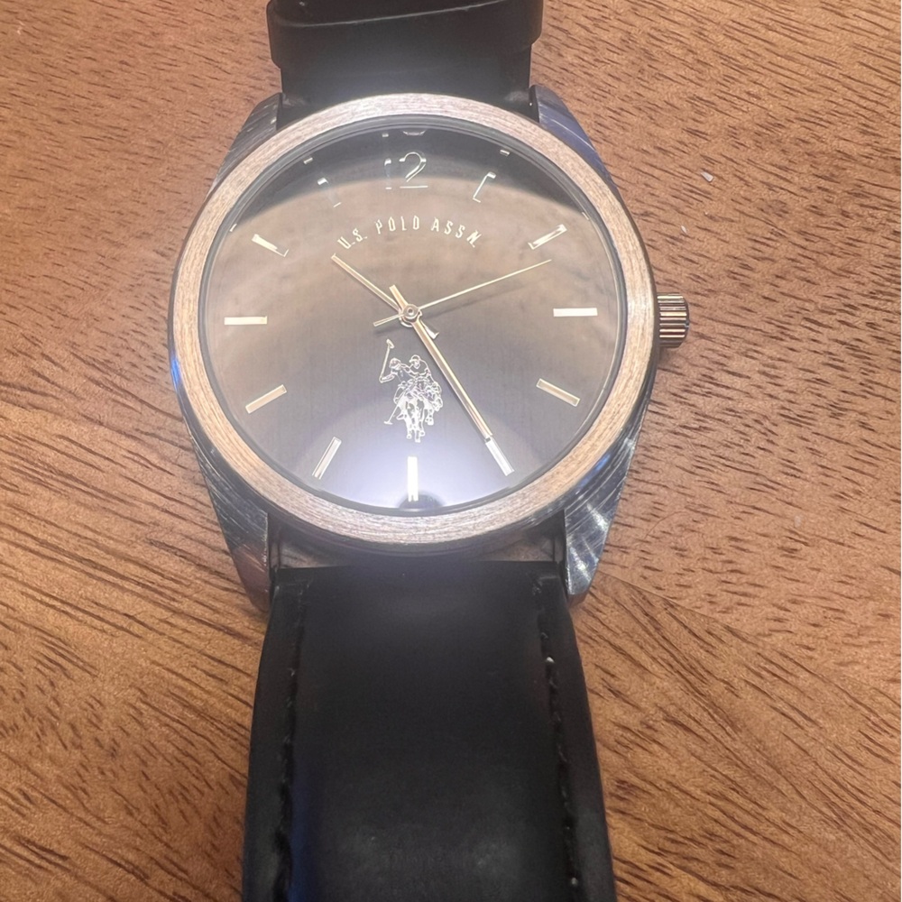 U.S. Polo Assn. Black and Silver Watch